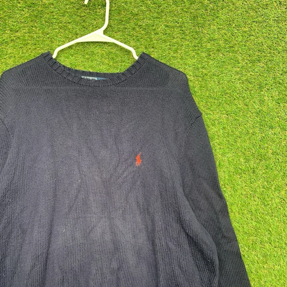 Polo Ralph Lauren Crewneck Sweatshirt Mens XL Blue Fade Pony Sweater 90s Y2K